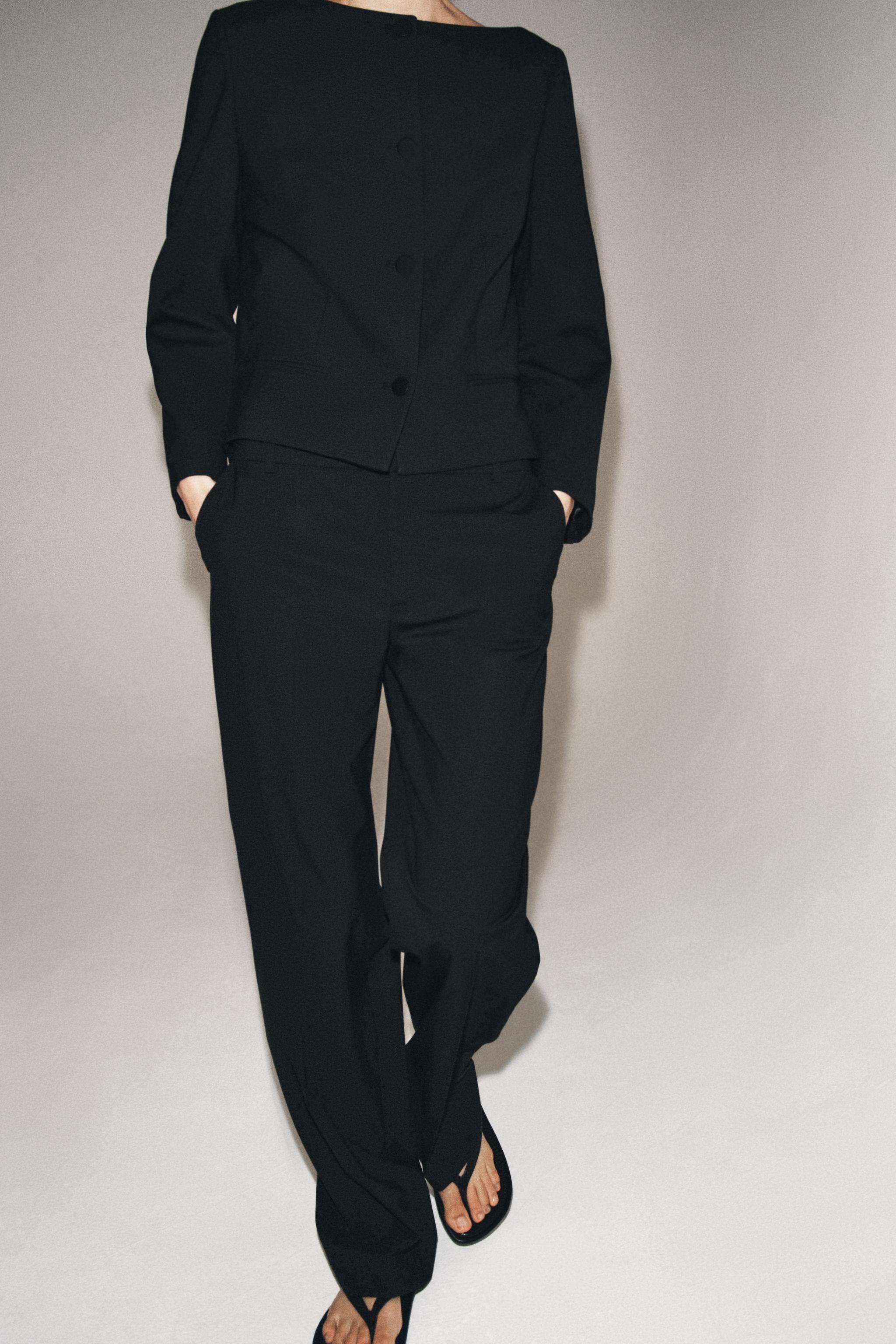 PANTALON DROIT TAILLE BASSE ZW COLLECTION